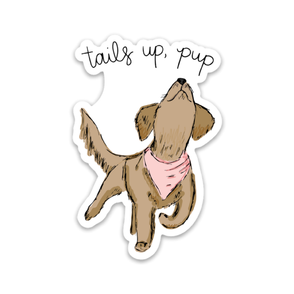 Tails Up, Pup Logo Sticker
