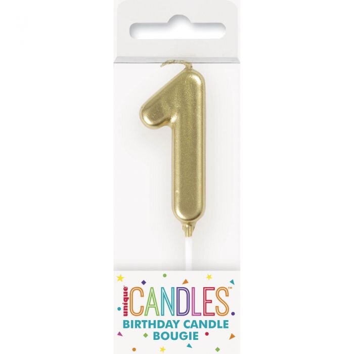 Mini Gold Number Candle