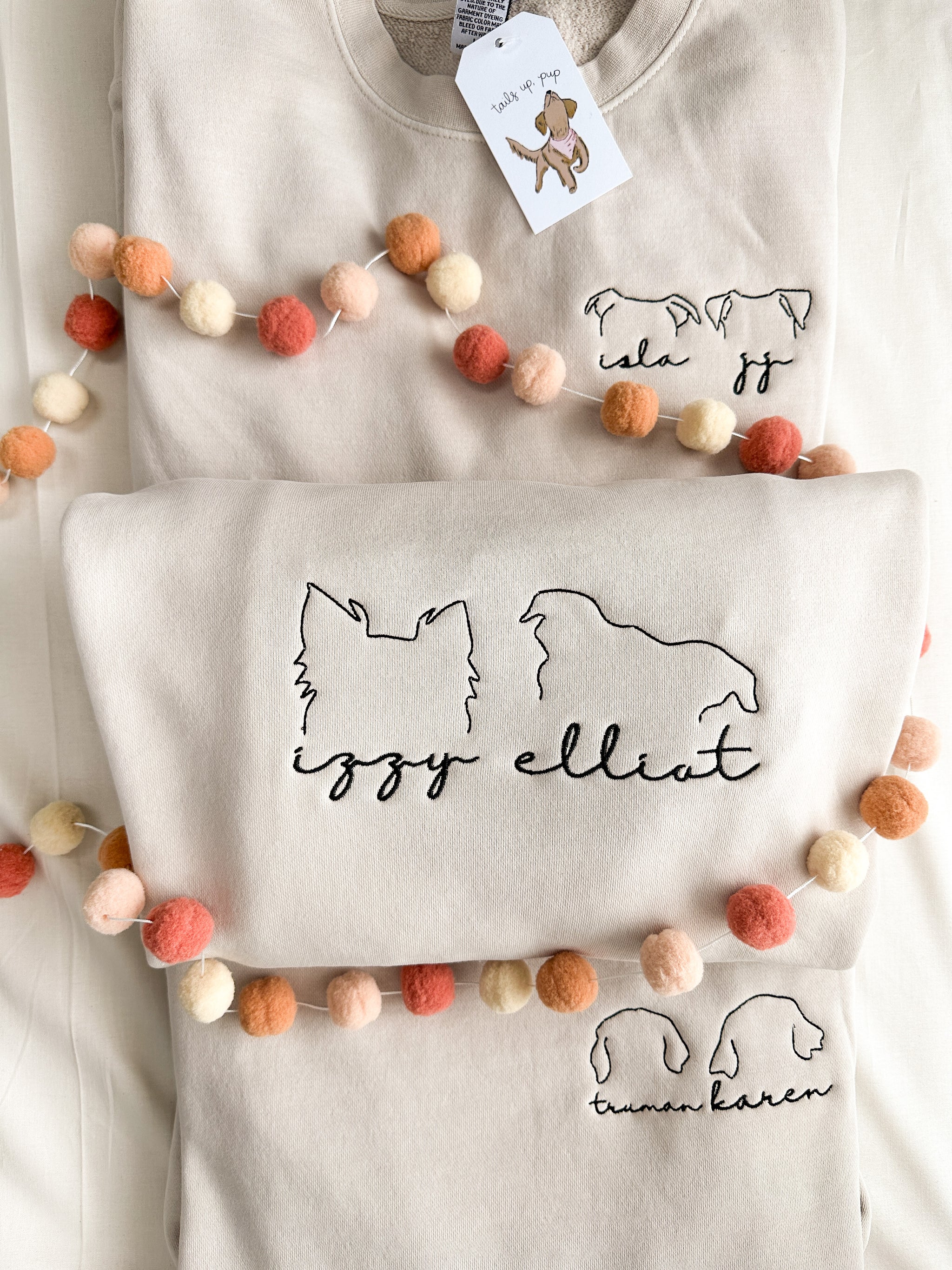 Customized Dog Ears Embroidered Sweatshirt